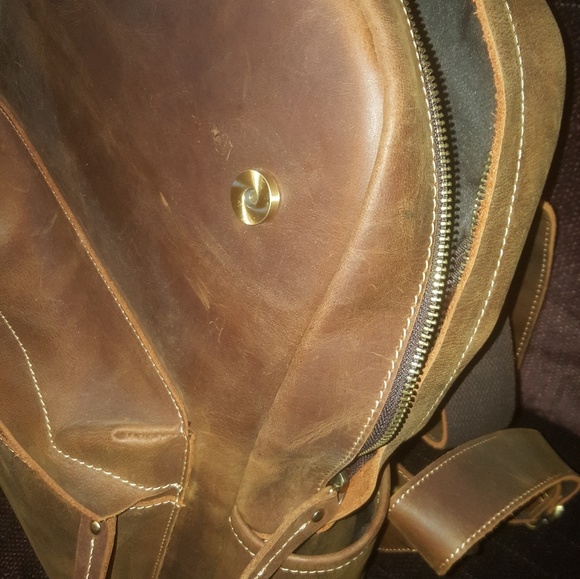 Leather backpack
